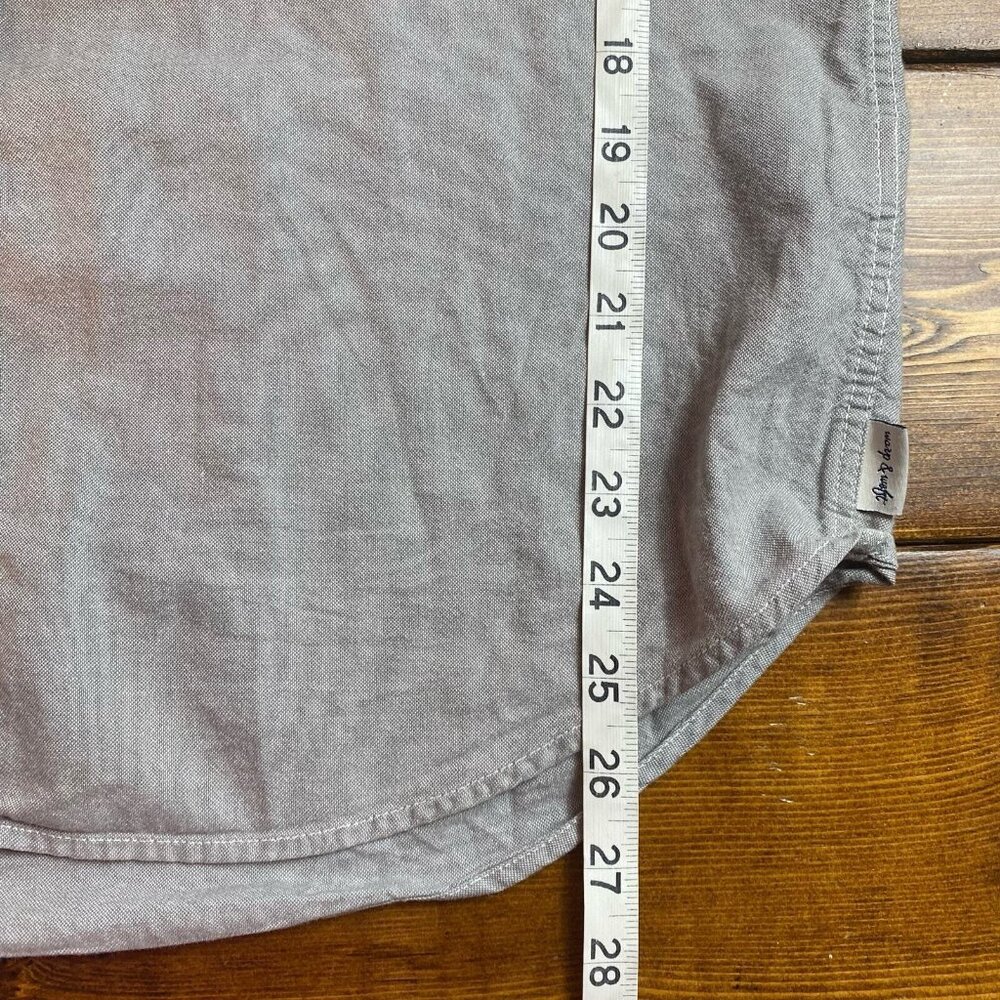 Warp & Weft Button Up Shirt Men's Size Large Long Sleeve Double Pocket Gray - Picture 7 of 8